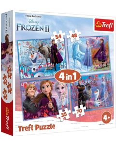 Disney Frozen 2 (Frost 2) Puslespill 4i1 - 35, 48, 54 og 70 brikker
