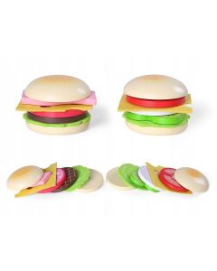 Lekekjøkken hamburger i tre