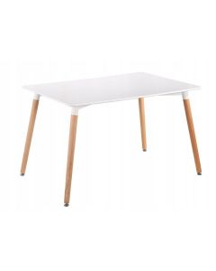 Stort spisebord - Hvit - 120x80 cm