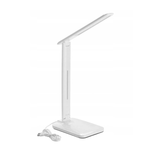 LED Skrivebordslampe med Trådløs Qi Lader, Hvit