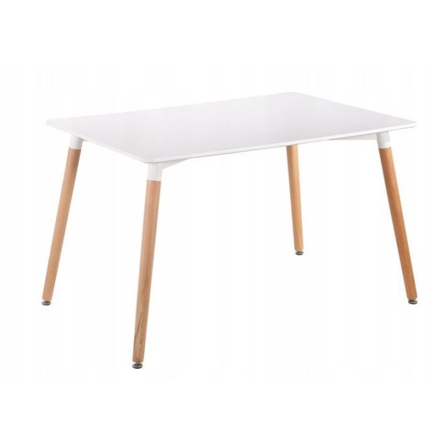 Stort spisebord - Hvit - 120x80 cm